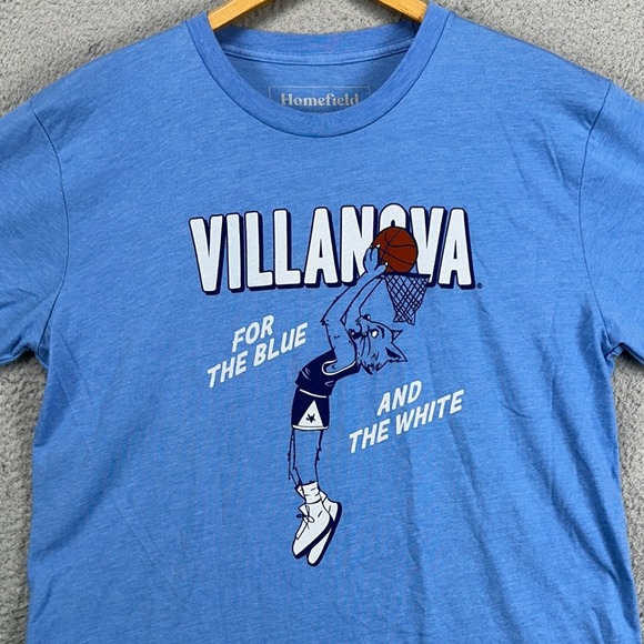 Villanova Wildcats Adult Men T-Shirt Large Light Blue Short Sleeve Tee Homefield